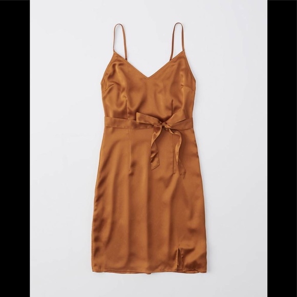 A&F satin belted cami mini slip dress sz XS petite - Picture 1 of 8
